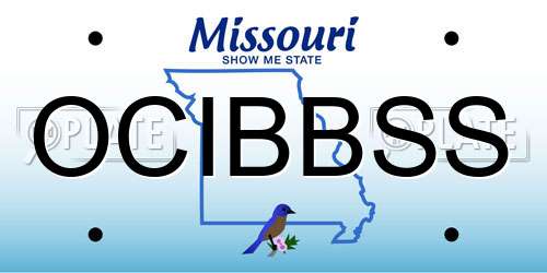 OCIBBSS Missouri License Plate