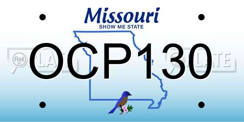 OCP130 Missouri License Plate