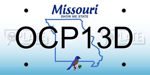 OCP13D Missouri License Plate