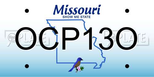 OCP13O Missouri License Plate