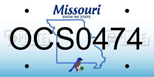 OCS0474 Missouri License Plate