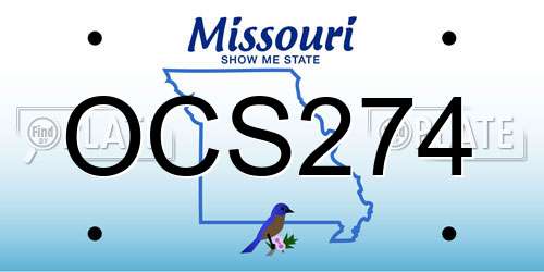 OCS274 Missouri License Plate