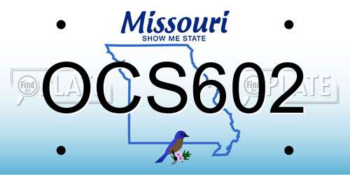 OCS602 Missouri License Plate