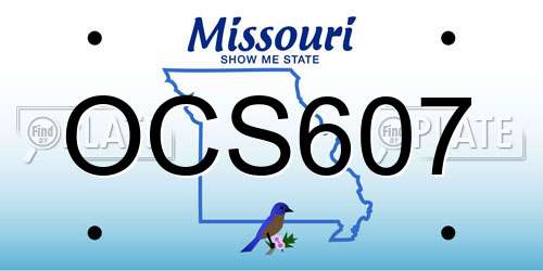 OCS607 Missouri License Plate