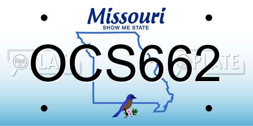 OCS662 Missouri License Plate