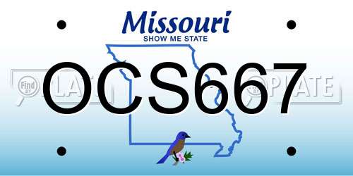 OCS667 Missouri License Plate