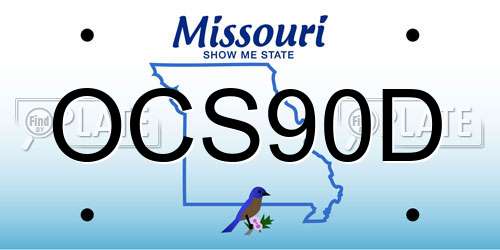 OCS90D Missouri License Plate