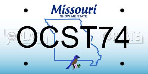 OCST74 Missouri License Plate