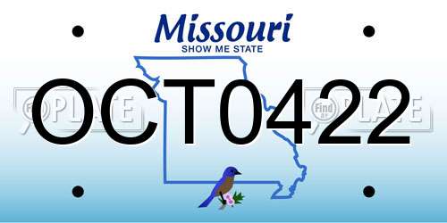 OCT0422 Missouri License Plate