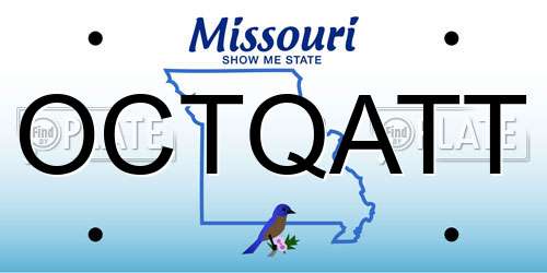 OCTQATT Missouri License Plate