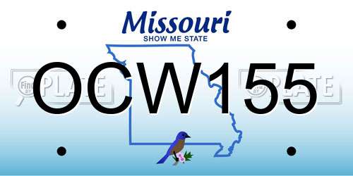 OCW155 Missouri License Plate