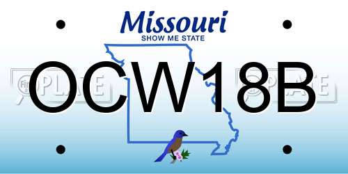 OCW18B Missouri License Plate