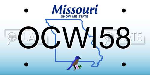 OCWI58 Missouri License Plate