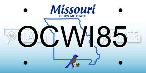 OCWI85 Missouri License Plate