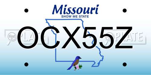 OCX55Z Missouri License Plate