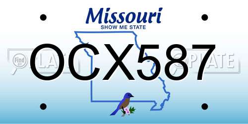 OCX587 Missouri License Plate