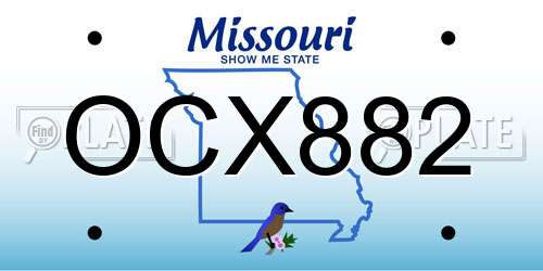 OCX882 Missouri License Plate