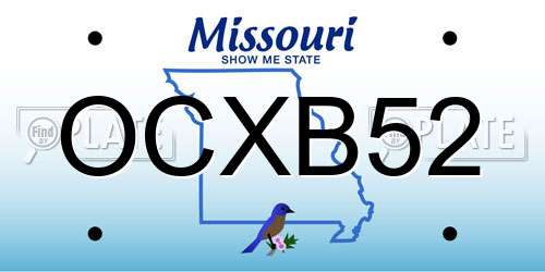 OCXB52 Missouri License Plate