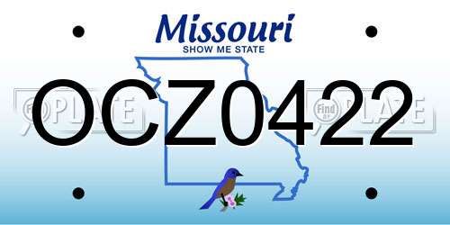 OCZ0422 Missouri License Plate