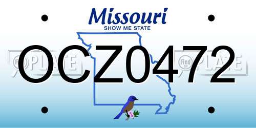 OCZ0472 Missouri License Plate