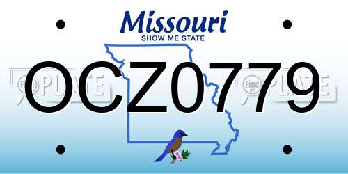 OCZ0779 Missouri License Plate