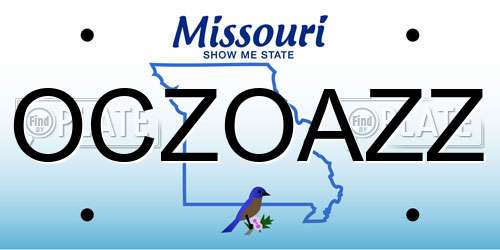 OCZOAZZ Missouri License Plate