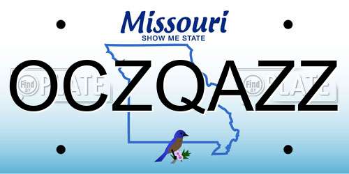 OCZQAZZ Missouri License Plate