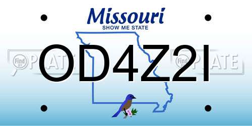 OD4Z2I Missouri License Plate