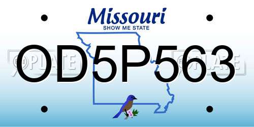 OD5P563 Missouri License Plate