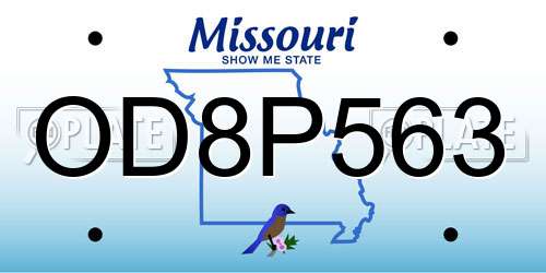 OD8P563 Missouri License Plate