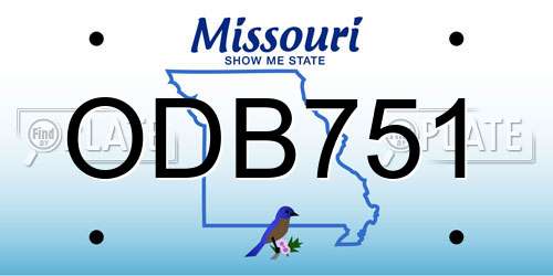 ODB751 Missouri License Plate