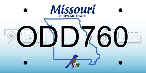 ODD760 Missouri License Plate