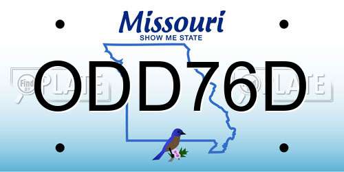 ODD76D Missouri License Plate