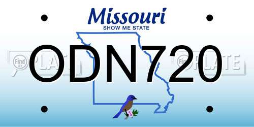 ODN720 Missouri License Plate