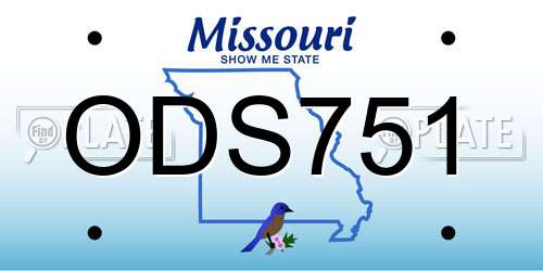ODS751 Missouri License Plate