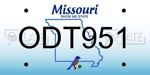 ODT951 Missouri License Plate