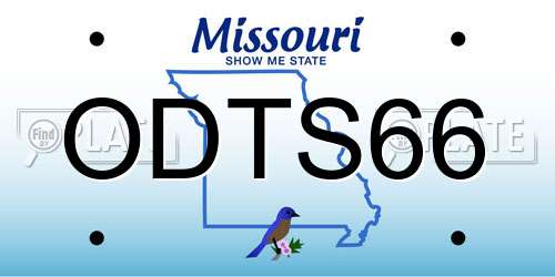 ODTS66 Missouri License Plate