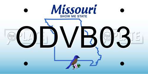 ODVB03 Missouri License Plate