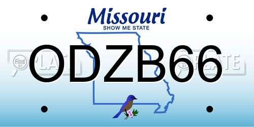 ODZB66 Missouri License Plate