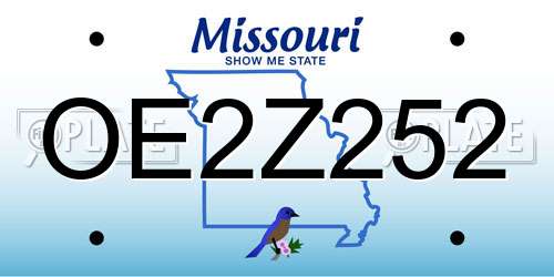 OE2Z252 Missouri License Plate