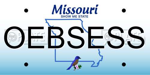 OEBSESS Missouri License Plate