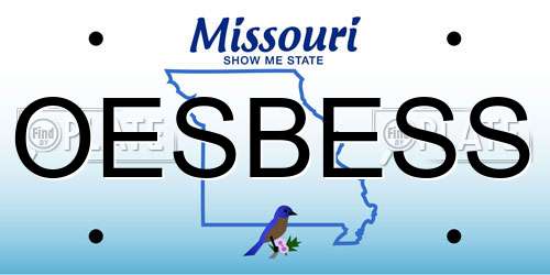 OESBESS Missouri License Plate