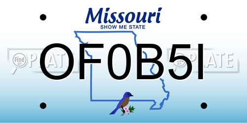 OF0B5I Missouri License Plate