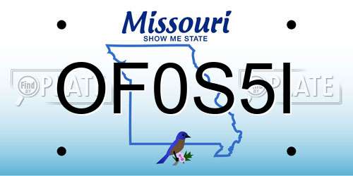 OF0S5I Missouri License Plate