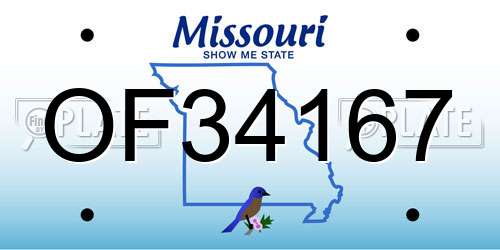 OF34167 Missouri License Plate