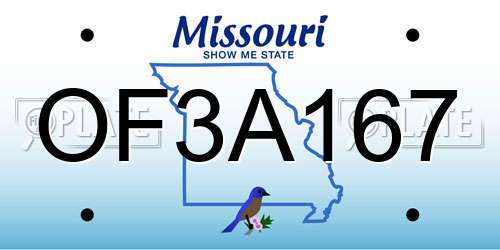 OF3A167 Missouri License Plate