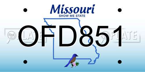 OFD851 Missouri License Plate