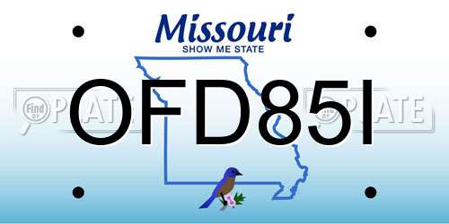 OFD85I Missouri License Plate