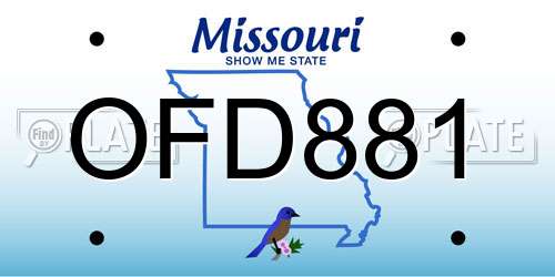 OFD881 Missouri License Plate
