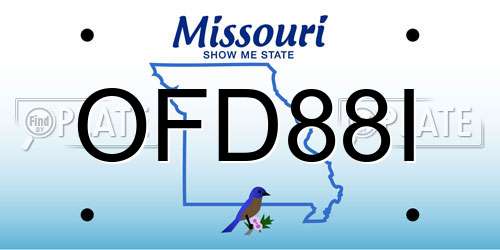 OFD88I Missouri License Plate